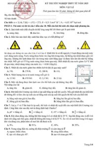 Đề thi THPT môn Lý minh họa năm 2025